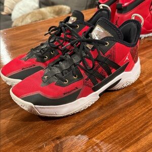 Jordan Red and Black Athletic Sneakers